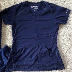 Navy blue Greys Anatomy scrub top